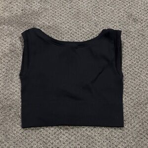 Aerie Black Ribbed Crop Top